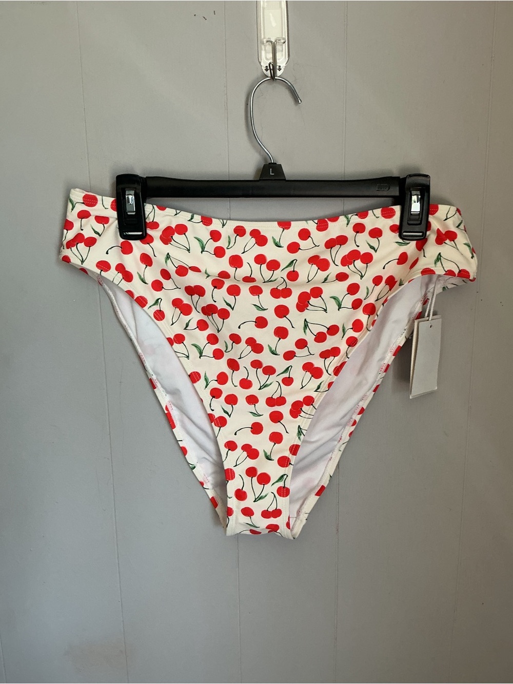 Women’s White Cherry Print Bikini Bottoms